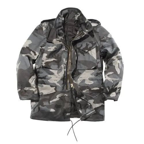 US Feldjacke M65 mit Futter - Dark Camo, US Style, Größe S-3XL - Funktionsjacke mit warmem Futter, ideal für Outdoor-Aktivitäten und trendigen Military-Look.