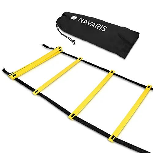 Navaris Koordinationsleiter 6m Workout Agility Leiter - Basketball Fussball Speed Ladder - Trainingsleiter Geschwindigkeit Training - mit Tasche