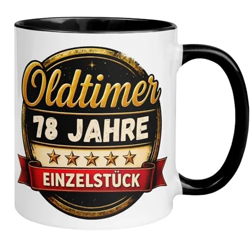 Geburtstag Männer Geschenk Tasse | Oldtimer – 78 Jahre Einzelstück | Lustige Geschenk Geburtstagstasse mit Spruch 78. Geburtstag | 78ter Geburtstag - Witziges Geburtstagsgeschenk Mann 78