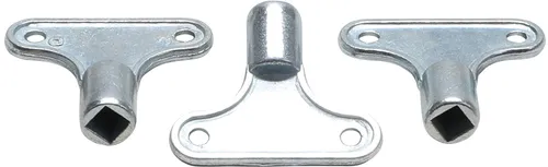 Heizkörper-Entlüftungsschlüssel-Satz 3-tlg. - Praktischer 3-tlg. Entlüftungsschlüssel-Satz aus zinklegiertem Material, ideal für beengte Räume. Perfekt zum einfachen Entlüften der meisten Heizkörper geeignet.