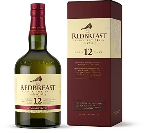 Redbreast 12 Jahre Single Pot Still Irish Whiskey – Premium Irish Whiskey aus Cork - Whisky, 12 Jahre gereift, in Oloroso-Sherryfässern, mit komplexem Aroma und vollmundigem Geschmack – ideal als Geschenk oder für besondere Anlässe.