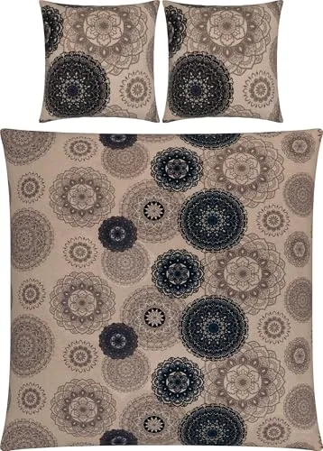 Erwin Müller Bettwäsche - Flanell Mandala, mollig warm und temperaturregulierend - Bettwäsche-Sets aus kuscheligem Flanell mit fantasievollen Mandalas, ideal für entspannte Nächte. Praktischer Reißverschluss für einfachen Bezug.