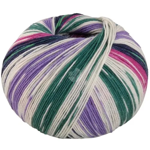 LANA GROSSA Meilenweit Seta Lampone | Sockengarn mit Seidenanteil, waschmaschinenfest | Handstrickgarn 55% Schurwolle (Merino), Polyamid, & Seide | 100g 400m Wolle zum Stricken & Häkeln FB3448
