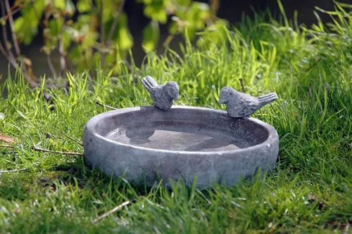 Vogeltränke Zement Ø 18 cm Vogelbad Wasserschale Wassertränke Wildvögel Grau