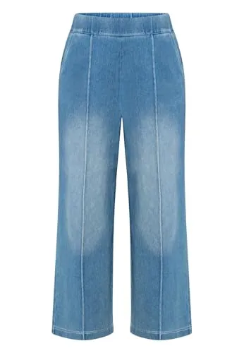 zero Damen Jeans mit elastischem Bund 26 Inch 38, Blue Denim - Figurbetonte Jeans mit elastischem Bund für optimalen Tragekomfort. Unifarbenes Design im lässigen Stil, ideal für den Alltag. Unser Model ist 178 cm groß und trägt Größe 36.