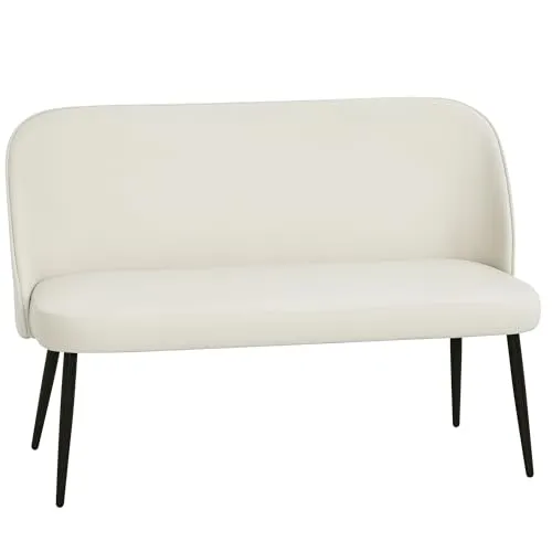 HOMCOM 2-Sitzer Sofa mit Samtoptik - Elegantes 2-Sitzer Sofa mit geschwungener Rückenlehne und hochelastischem Schaumstoff. Ideal für kleine Räume, bietet es Komfort und Stabilität durch einen robusten Rahmen und verstellbare Füße.