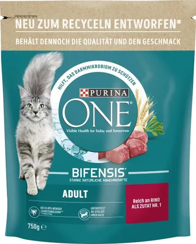 Purina ONE Adult reich an Rind und Vollkorn-Getreide 750 g  Katzenfutter