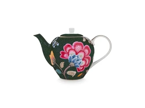 PiP Studio Teekanne Fantasy Green 1,6l - Stilvolle Teekanne mit 1,6 Litern Fassungsvermögen aus hochwertigem Porzellan. Verspielt und elegant im frischen Grün, ideal für Teepartys oder als dekoratives Highlight in Ihrer Küche.