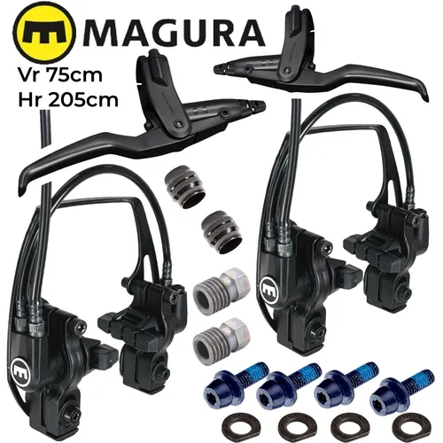 Magura HS11 Hydraulische Felgenbremse - Carbotecture Set Evo2 für Trekking & City E-Bikes, hohe Bremskraft und ergonomisches Design für maximale Sicherheit