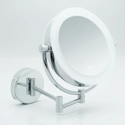 Libaro Kosmetikspiegel TOKIO mit Beleuchtung - Schminkspiegel mit 3-fach & 7-fach Vergrößerung, dimmbar und flexibel nutzbar dank Batterie oder USB – ideal für perfektes Make-up und Hautpflege.