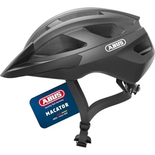 ABUS Rennradhelm Macator - Sportiver Fahrradhelm für Einsteiger - auch Zopfträger/-innen - Damen und Herren - Dunkelgrau, Größe S, Dunkelgrau (matt titan), S (51-55 cm​)