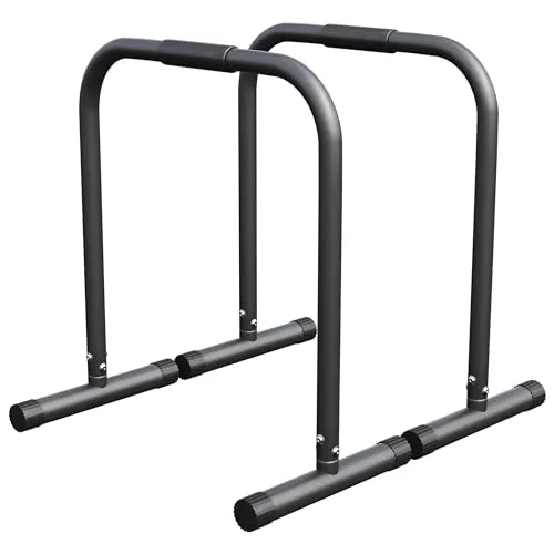 GORILLA SPORTS® Dip Barren Dipstation - Parallettes Push Up Bars - Kraftstation für Heim-Fitnessstudio, mobil und mit rutschsicheren, gummierten Griffen. Maximale Belastbarkeit von 200 kg für vielseitiges Training.