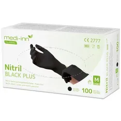 Medi-Inn+ Nitril black plus Einweghandschuhe Größe M - 100 Stück, puderfrei und latexfrei, ideal für Allergiker und optimaler Tragekomfort