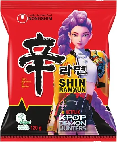 Nong Shim Instantnudeln Shin Ramyun – sehr scharfe Rindfleisch Ramen Suppe - Internationale Nudeln, würzige Schärfe und schnelle Zubereitung - perfekt für Studenten und im Büro!