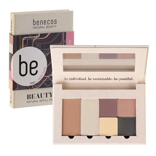 Benecos Beauty ID Refill Palette New York - bestückte Make-up-Palette mit Contouring Powder, Highlighter & Eyeshadow - wiederbefüllbar - vegane Naturkosmetik