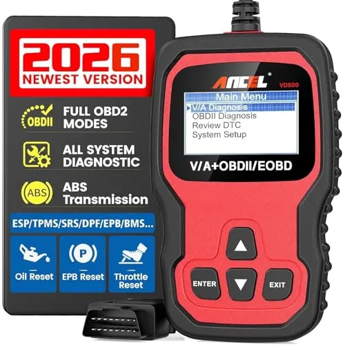 ANCEL VD500Pro OBD2 Diagnosegerät für VW/Audi/Skoda/Seat - OBD-II Diagnosewerkzeug mit umfassender Fehlercode-Auslesefunktion, ideal für Volkswagen-Fahrzeuge. Unterstützt EPB, Ölservice-Reset und mehr für präzise Fahrzeugdiagnosen.