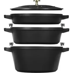Staub La Cocotte 4,2 l Rund Eisenguss Auflaufform - Küchengeräte und Zubehör, ideal für langsames Garen und gleichmäßige Wärmeverteilung für perfekte Ergebnisse.