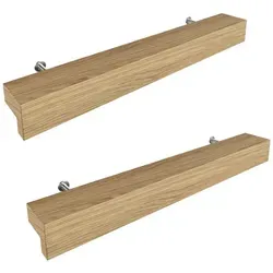 sossai® Möbelgriff Eichenholzgriff, GAH01 (2-St), Lochabstand 128mm 2,6 cm x 18,8 cm x 2 cm