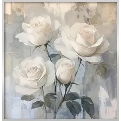 EUROART Wandbild 30 x cm Shimmering Flowers in Aluminium Weiß - Elegantes EUROART Wandbild 30 x cm mit leuchtenden Blumenmotiven. Ideal für stilvolle Wohnräume und setzt besondere Akzente in Ihrer Einrichtung. Hochwertige Verarbeitung in Aluminium.