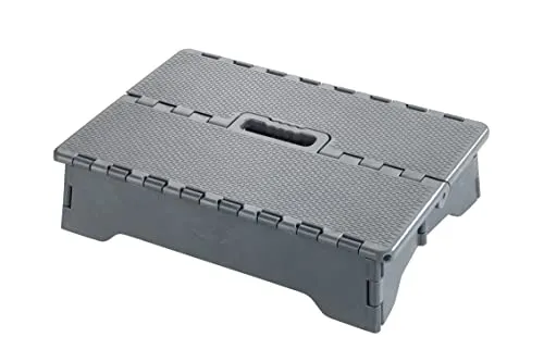 Maximex Secura Klapp-Trittstufe, klappbar - Leitern: Hochstabile, rutschfeste Klapp-Trittstufe für sicheres Steigen und Überwinden von Höhen – ideal für jeden Haushalt!
