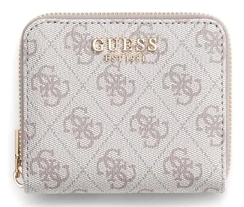 Guess Reißverschlussbörse Damen Laurel II SLG Small Zip Around - Elegante Geldbörse in dunkeltaupe mit sicherem Reißverschluss. Ideal für die Aufbewahrung Ihrer Essentials und passt perfekt in jede Handtasche. Praktisches Design für stilvolle Auftritte.