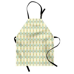 Abakuhaus Kochschürze Höhenverstellbar Klare Farben ohne verblassen, Fleur De Lis Königliche Blumen beige|blau|gelb