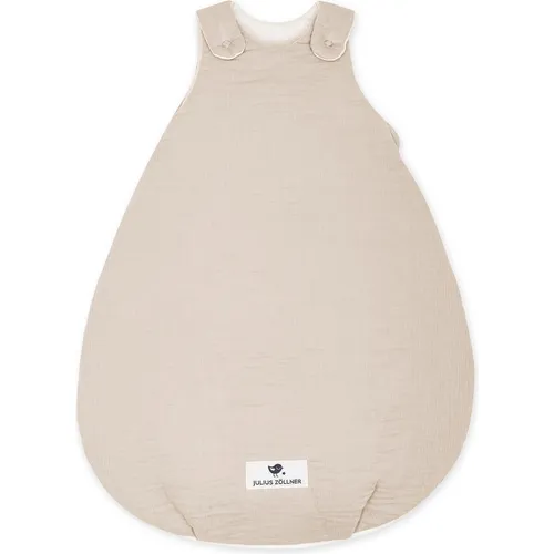 Julius Zöllner Babyschlafsack gefüttert Musselin 2,5 TOG Gr. 68/74 - Baby Schlafsäcke, bietet viel Strampelfreiheit durch Birnenform und ist angenehm warm gefüllt mit hochwertigem Klimavlies, ideal für eine behagliche Schlafumgebung.