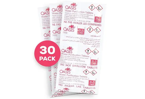 Wicked Chili Chlortabletten 30 Wasserreinigunstabletten für 750 Liter Wasser, (3x10 Stück), 30 Wasserreinigunstabletten für 750 Liter Trinkwaser Notfall Vorsorge