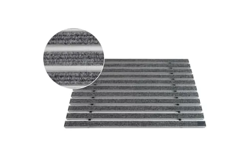 ACO Self® Vario Schuhabstreifer - Rips Hellgrau 60 cm x 40 cm - Fußmatten mit langlebigen Rauhaarripsstreifen, die Feuchtigkeit und Schmutz effektiv aufnehmen – ideal für Innenräume und überdachte Eingänge.