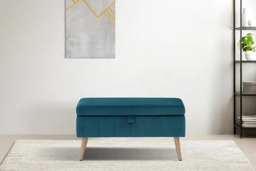 OTTO home Truhenbank AMIRA Sitzbank mit Stauraum, Maße B/T/H: 81/36/43 cm, mit Staufach, in 3 Bezugsqualitäten mit feiner Steppung