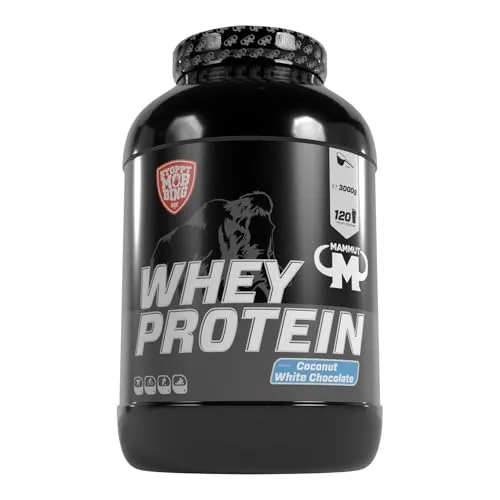 MM Whey Protein Coconut White Chocolate 3000 g - Protein Pulver für Muskelaufbau und Regeneration, köstlicher Geschmack von Kokosnuss und weißer Schokolade, ideal für Fitness-Enthusiasten.