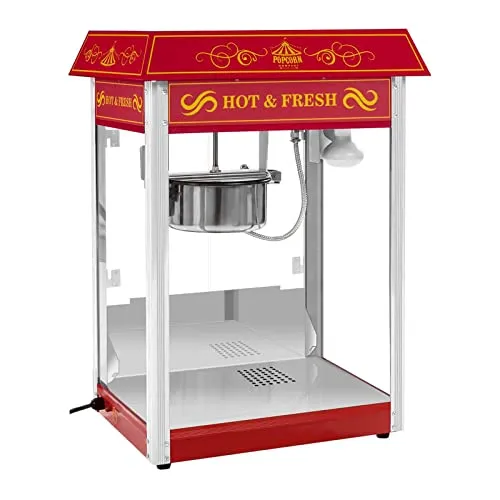 Royal Catering Retro Popcornmaschine 1500 W - Popcornmaschine für nostalgischen Genuss, produziert bis zu 5 kg Popcorn pro Stunde – ideal für Partys und Events!