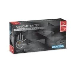 ARNOMED Nitril Midnight Black Einmalhandschuh, puderfrei, schwarz 391-S , 1 Packung = 100 Stück, Größe S