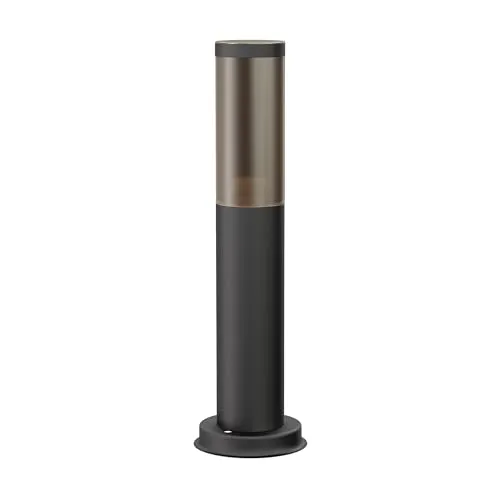 ledscom.de Wegelicht/Pollerleuchte/Gartenleuchte PORU für außen, Rauchoptik, IP44, 39 cm, schwarz, 1x E27 max. 40W