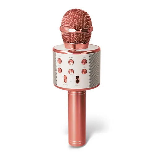 Bluetooth Karaoke-Mikrofon BMS-300 in Roségold - Mikrofon mit Lautsprecher, kabellose Bluetooth-Verbindung und stilvolles Design für unvergessliche Karaoke-Abende.