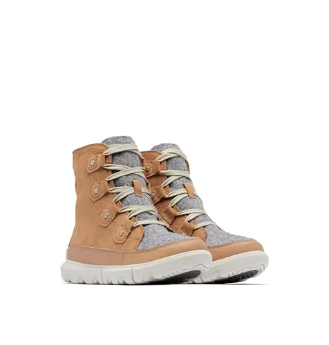 Sorel Damen Explorer Joan Wp Mode-Stiefel, Tawny Buff Moonstone - Wanderschuhe mit wasserdichtem Obermaterial aus Leder und Synthetik, ideal für jedes Wetter und perfekte Isolation bei Kälte.