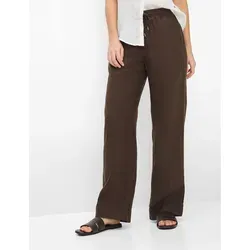 Brax Damen Marlenehose Style FARINA COFFEE, dunkelbraun, Gr. 36K - Elegante Marlenehose in Dunkelbraun, aus hochwertiger reiner Leinenqualität. Ideal für stilvolle Anlässe und komfortables Tragen.
