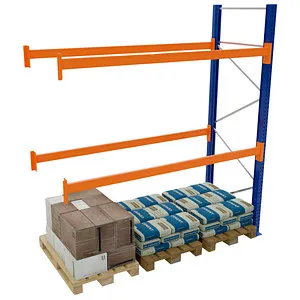 Schulte Anbauregal 46827-N, 9 Paletten, 3 Ebenen, 2400kg Fachlast - Werkstatteinrichtung, beidseitig nutzbar und erweiterbar, ideal für effiziente Lagerung von Paletten mit einer Gesamtlast von bis zu 5395 kg.