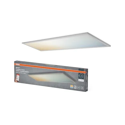 OSRAM SMART+ Matter Planon Plus LED Panel 1200x300mm, Tunable White, 36W - Das OSRAM SMART+ Matter Planon Plus LED Panel mit 36 W bietet flexible Beleuchtung von 3000 K bis 6500 K. Ideal für Büros und Wohnräume, steuerbar per App oder Sprachassistenten. Inklusive Montagematerial.