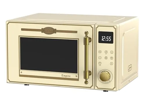 Kaiser Empire Mikrowelle M 2530 ElfEm – Beige Retro-Design - Elegante 25L Mikrowelle im Retro-Stil mit 25 Programmen für vielseitiges Kochen. Hochwertige Materialien und einfache Bedienung sorgen für ein besonderes Kocherlebnis in Ihrer Küche.