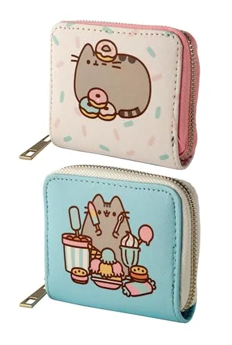 Pusheen Foodie Cat Rundes Portemonnaie – Rosa - Charmantes Geldbeutel-Accessoire für Pusheen-Fans. Bietet Platz für Karten und Münzen, ideal für unterwegs. Kommt in verschiedenen Designs und ist perfekt als Geschenk oder Sammelstück.