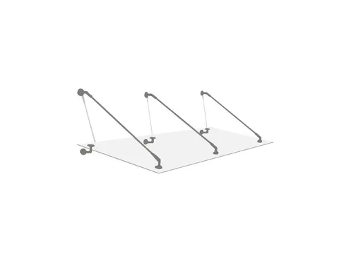 Glaszentrum Hagen Vordach Typ RAL7016 - 250x90cm - Hochwertiges Vordach aus VSG-Glas mit Edelstahlhaltern, ideal für Eingänge und Gärten. Wartungsfrei und robust, bietet es optimalen Schutz und modernes Design in RAL 7016.