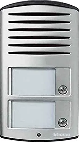 Bticino Terraneo 342921 2 Wire Audio Türgong - Haus-Alarmanlagen mit Aluminium-Gehäuse und 2 Druckknöpfen für einfache Bedienung und modernes Design.