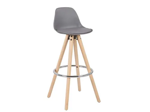 Woltu Barhocker aus Kunststoff mit Holzgestell - Stylischer Barstuhl mit ergonomischer Rückenlehne und bequemem Kunstledersitz. Ideal für gemütliche Abende mit Freunden. Belastbar bis 120 kg und leicht zu reinigen.