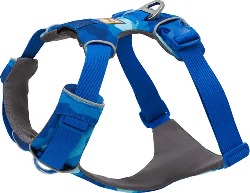 Ruffwear Front Range Hundegeschirr - Größe L-XL, blau - Hochwertiges gepolstertes Geschirr für Alltag und Abenteuer, vierfach einstellbar für optimalen Sitz und Komfort.