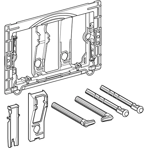 Geberit Ersatz-Befestigungsrahmen für Drückerplatten - Montagezubehör für Spülkästen UP 320 und UP 300, sorgt für eine sichere und einfache Installation.