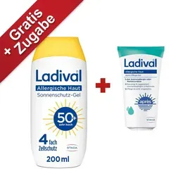 Ladival Sonnenschutz-Gel für Allergische Haut LSF 50+, 200 ml - Effektiver Sonnenschutz für empfindliche Haut mit Lichtschutzfaktor 50. Ideal für Gesicht und Körper. Schützt zuverlässig und sorgt für ein angenehmes Hautgefühl.