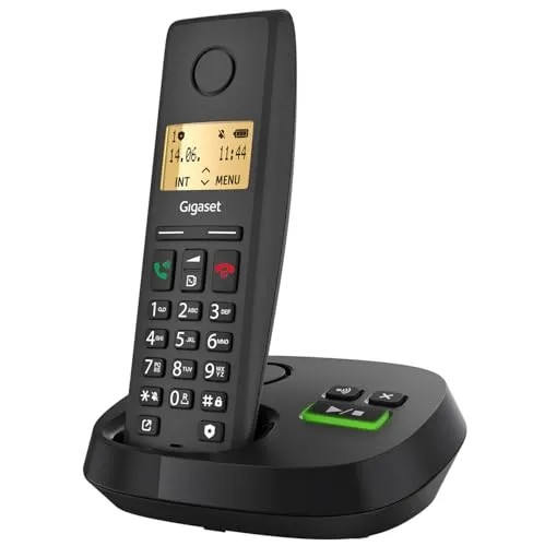 Gigaset Pure 220A - Schnurloses DECT-Telefon mit Anrufbeantworter - Festnetztelefon mit Call-Block-Taste und Freisprechfunktion für komfortable Telefonie; umweltfreundliche ECO DECT Technologie für reduzierten Energieverbrauch.