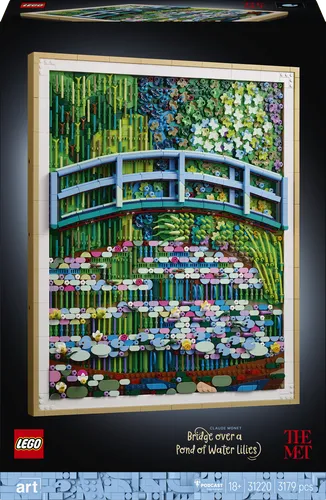 VVK LEGO® ART: 31220 Claude Monet – Brücke über einen Seerosenteich - Entdecken Sie das kreative LEGO® Set mit 3179 Teilen zur Gestaltung eines Meisterwerks von Claude Monet. Ideal für Kunstliebhaber und Baustein-Enthusiasten ab 18 Jahren.