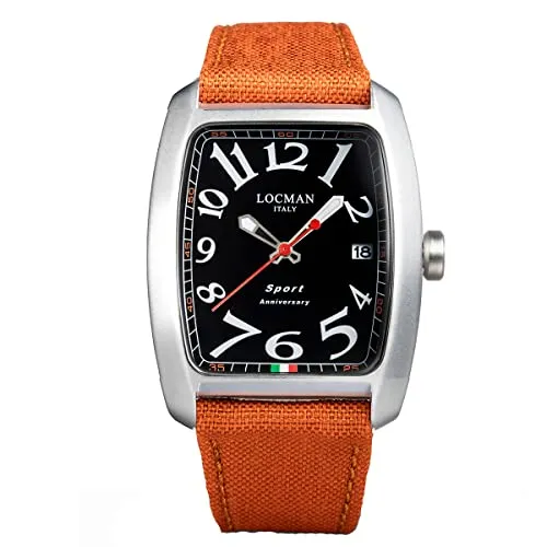 Armbanduhr Locman Sport Chrono Anniversary 0471KO/280 - Sportliche Armbanduhr aus Aluminium mit Quarzwerk, analogem Display und markantem Design in Schwarz und Orange – ideal für Herren und Damen.